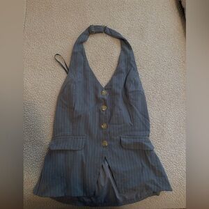 Light blue with white strips halter top!